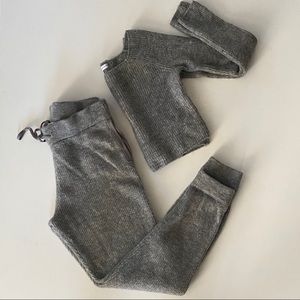 Express X Olivia Culpo gray ribbed lounge set